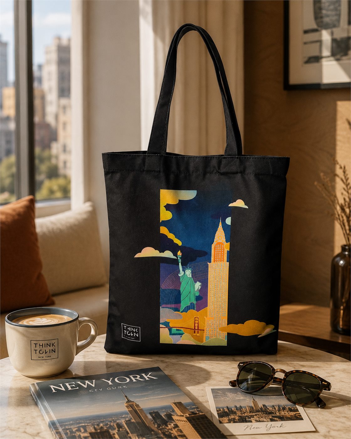 Full-polyester tote with sublimation artwork