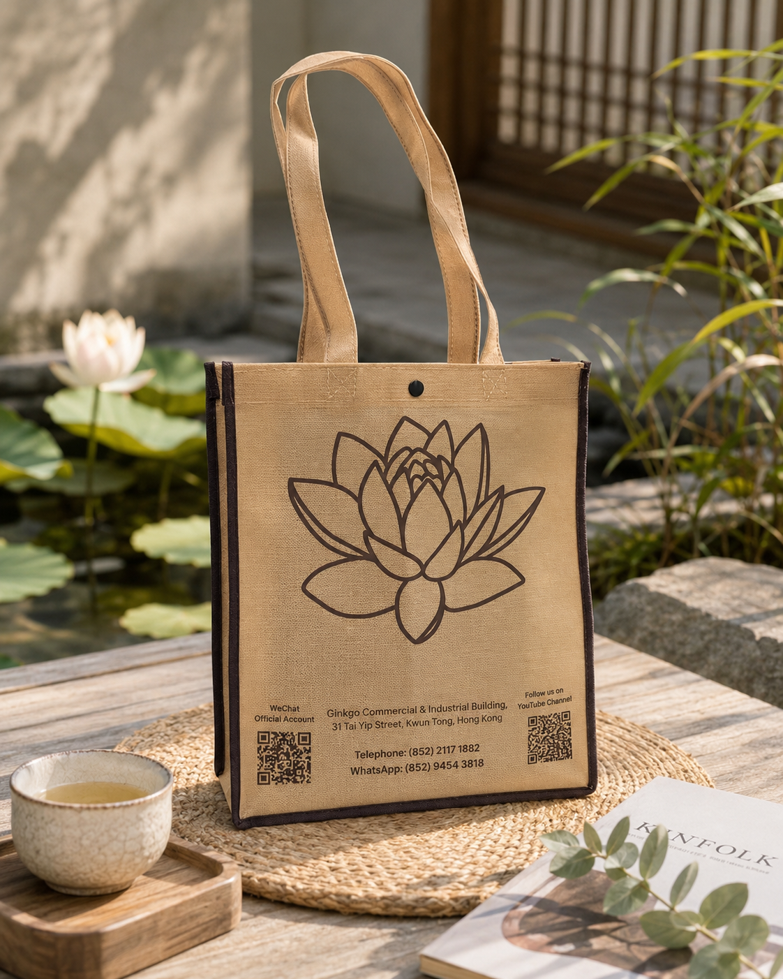 Natural jute gift bag sample